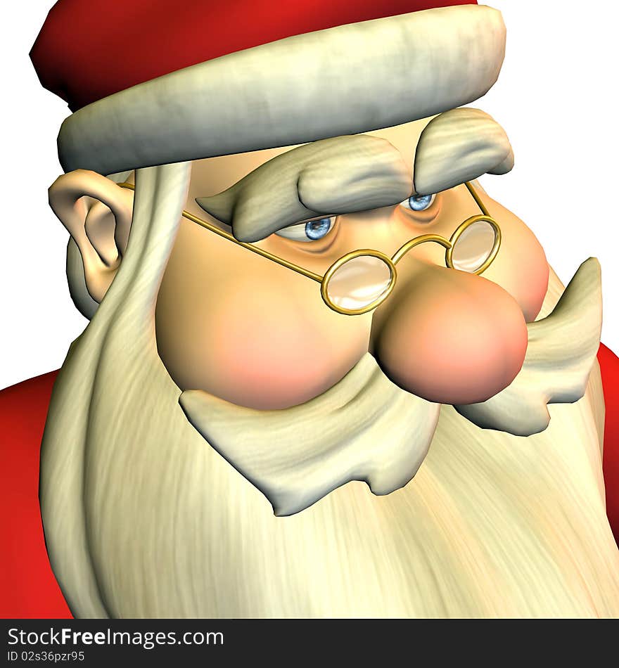 3d rendering Santa Claus than illustration