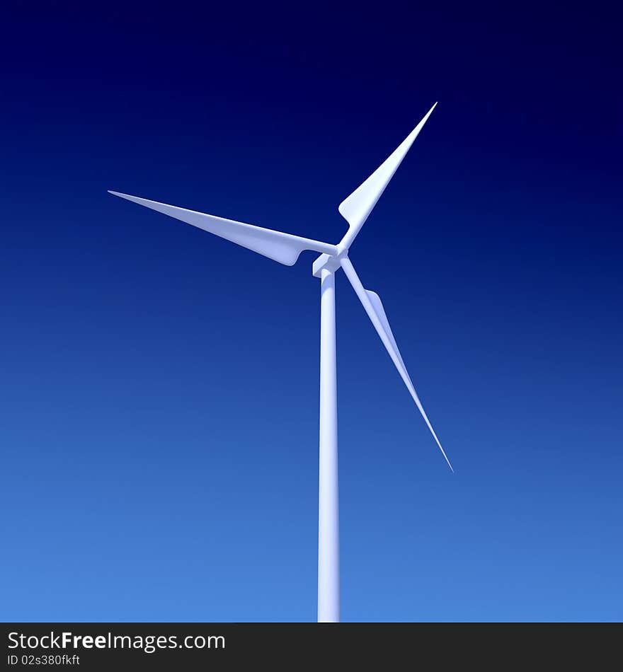 White Wind Turbine