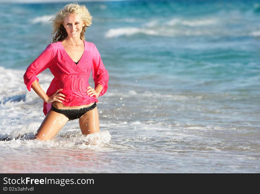 Beautiful woman on beach