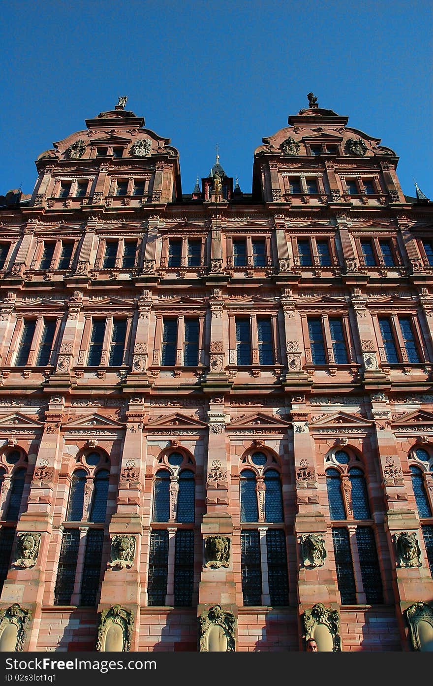 Front of Heidelberg Castle facing the village