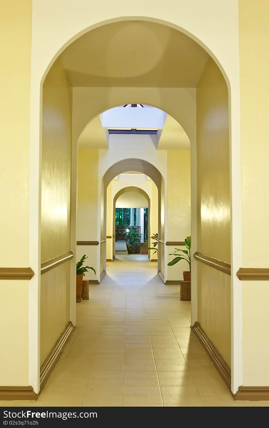 Walkway in modern building