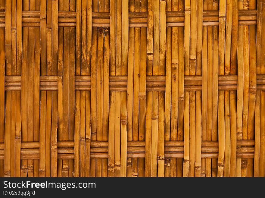 Thai style bamboo house wall