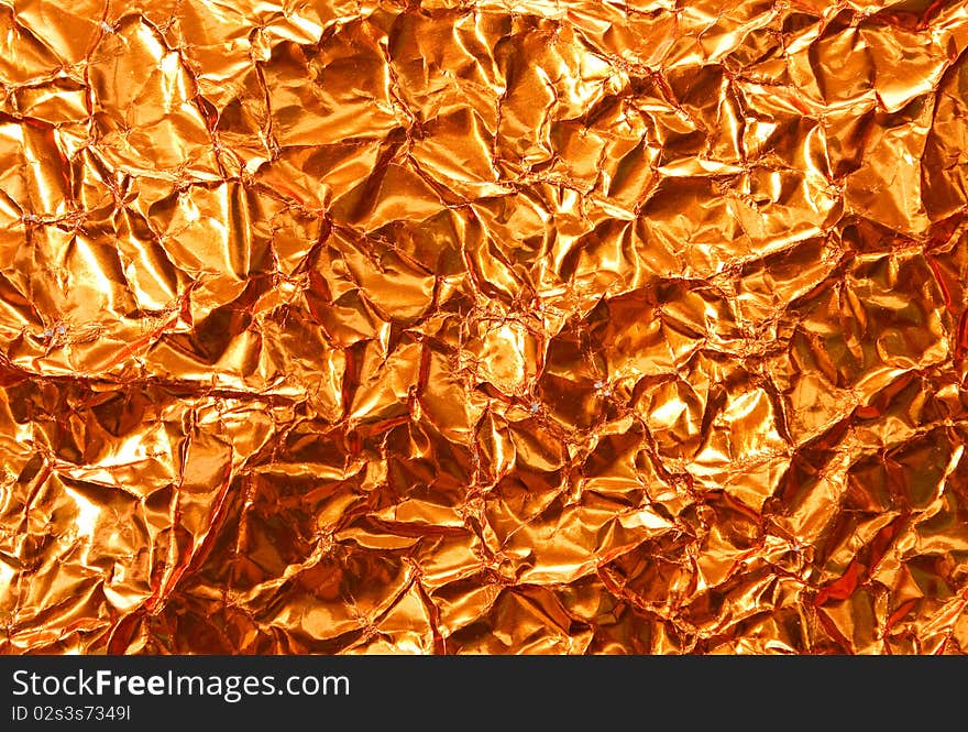 Texture of wrinkle gold foil paper. Texture of wrinkle gold foil paper