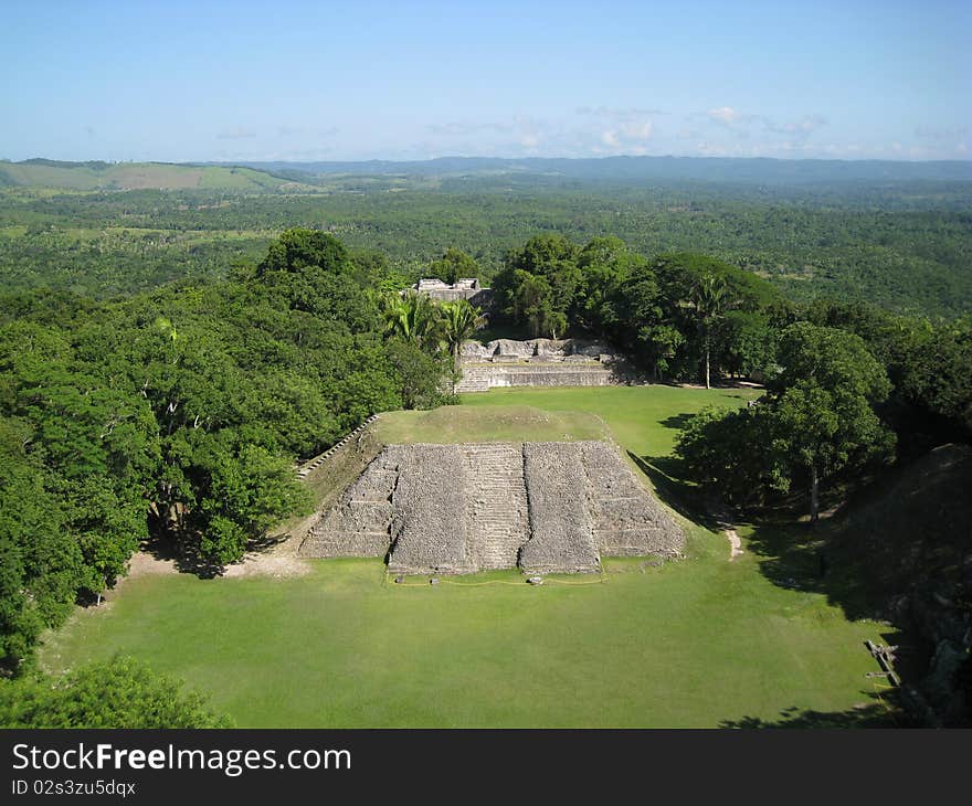 View on mayan ruin Xunantunich in Belize