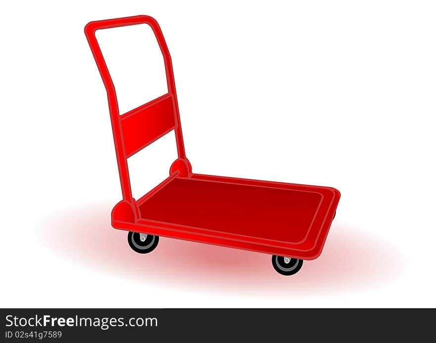 Vector illustration a red wheelbarrow