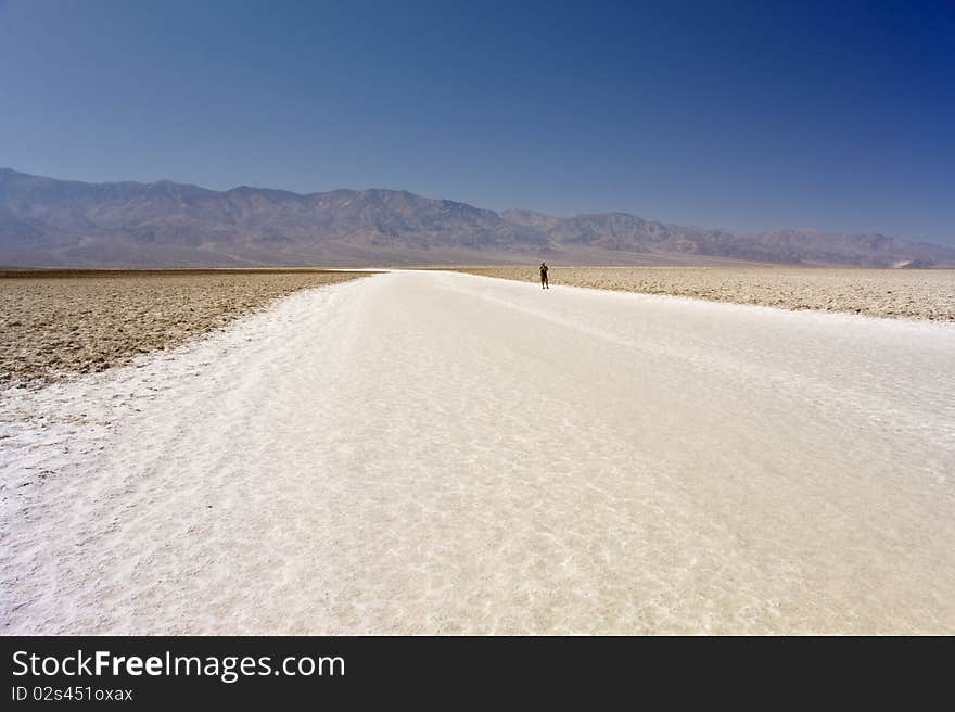 The desolate saltbeds Badwater, Death Valley National Park. The desolate saltbeds Badwater, Death Valley National Park