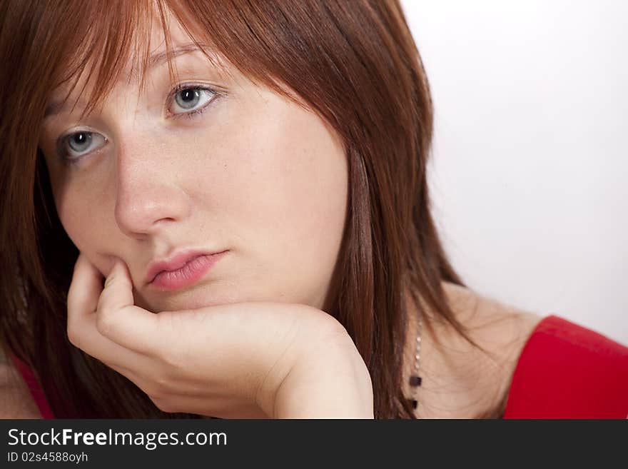 Young and attractive woman is sad