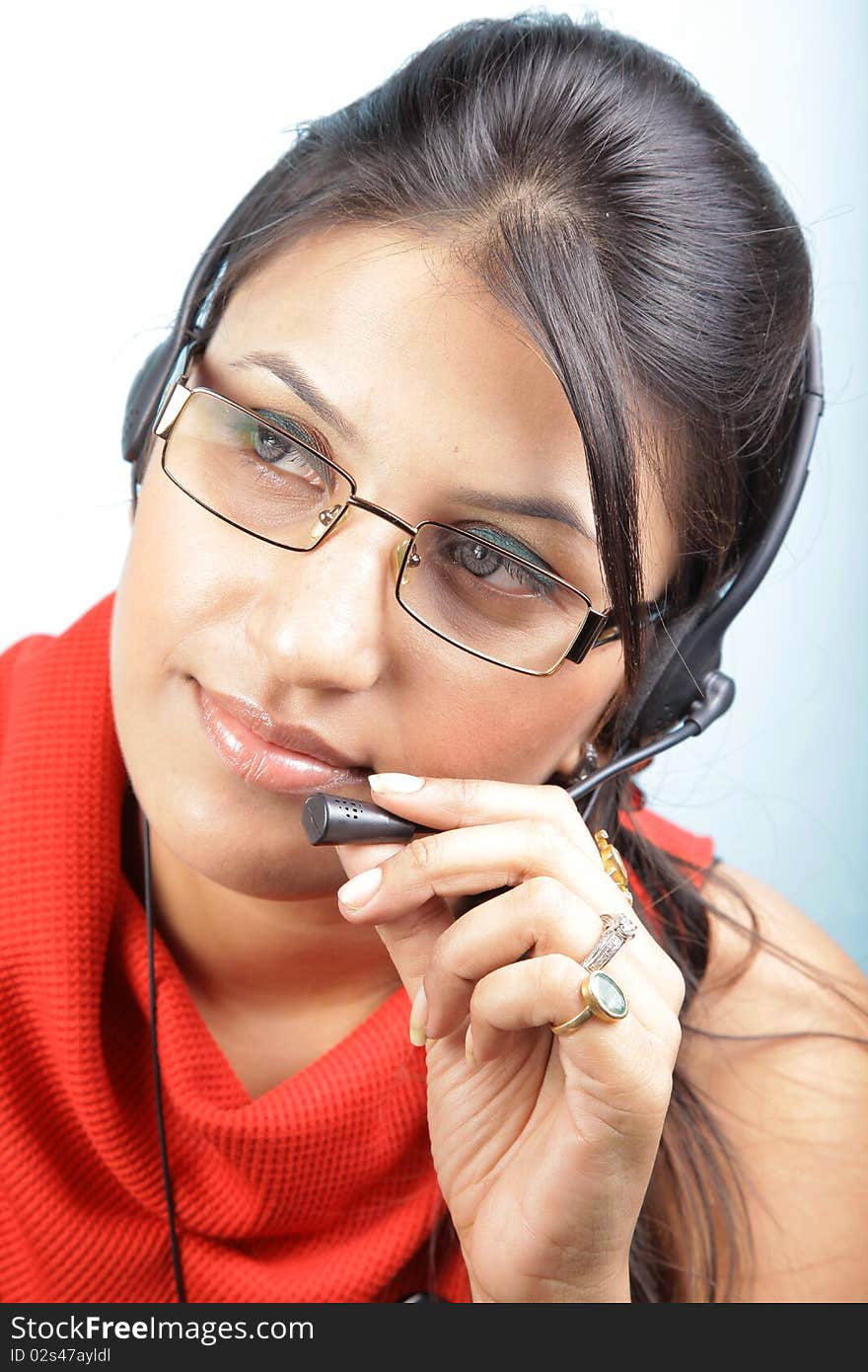 Smiling girl with headphone looking beautiful. Smiling girl with headphone looking beautiful.