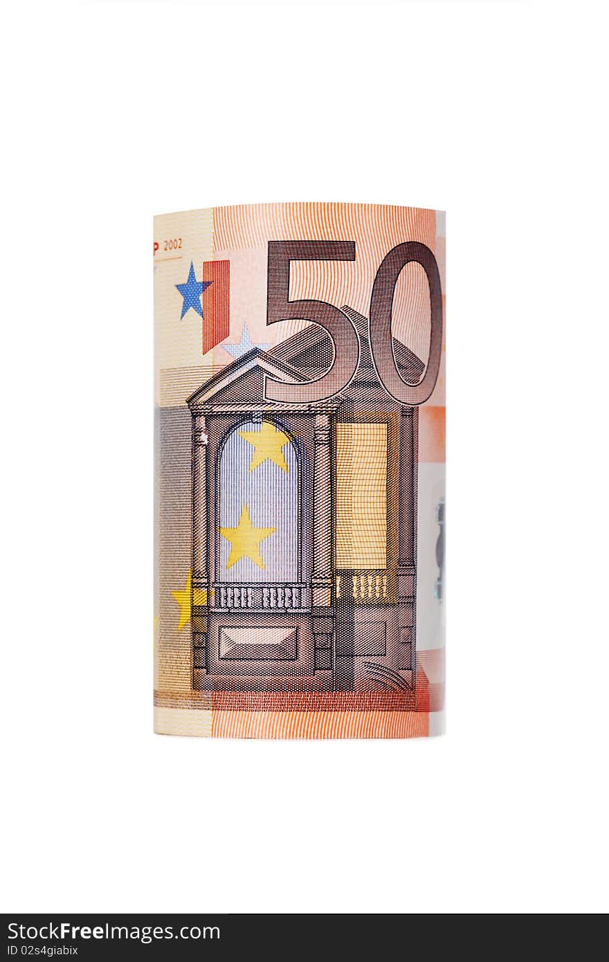 Rolled up fifty euro