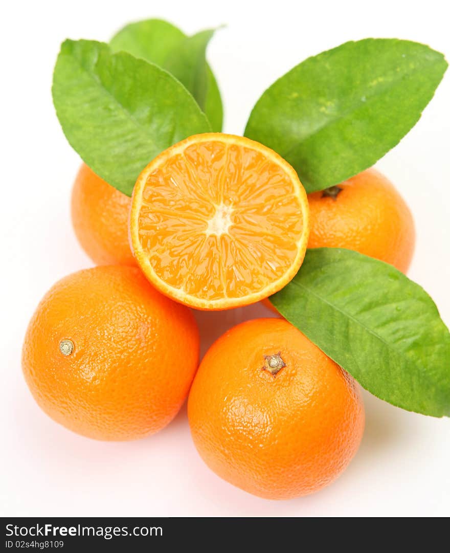 Fresh fruit on a white background