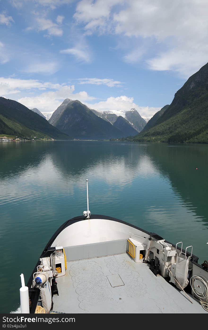 Reflections in Fjaerlandsfjord, Norway