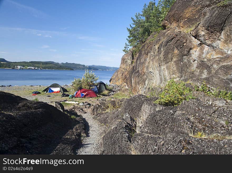 Camping on island