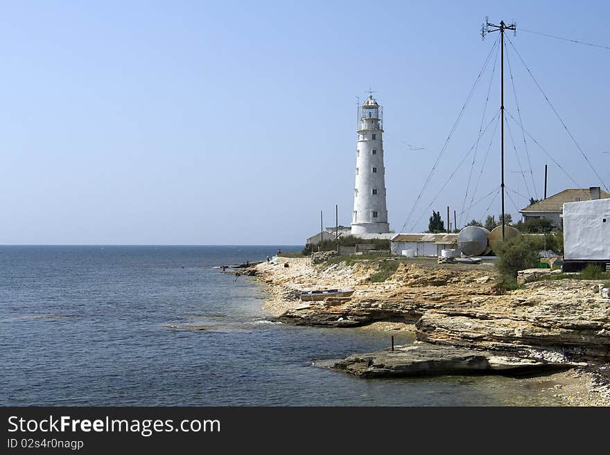 Lighthouse on the cape Tarhankut, Crimea Ukraine