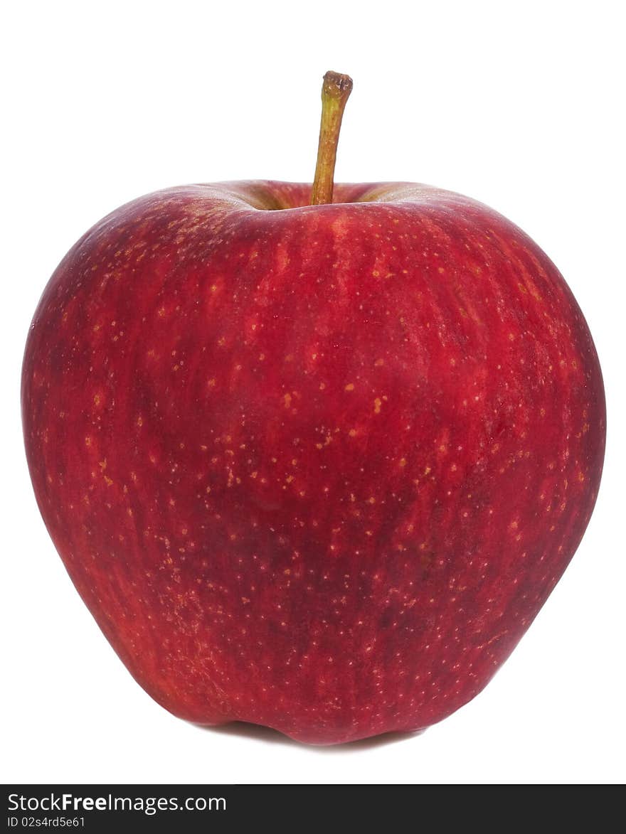 Red apple on white background