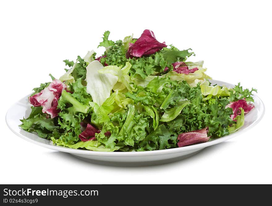 Fresh salad on white background