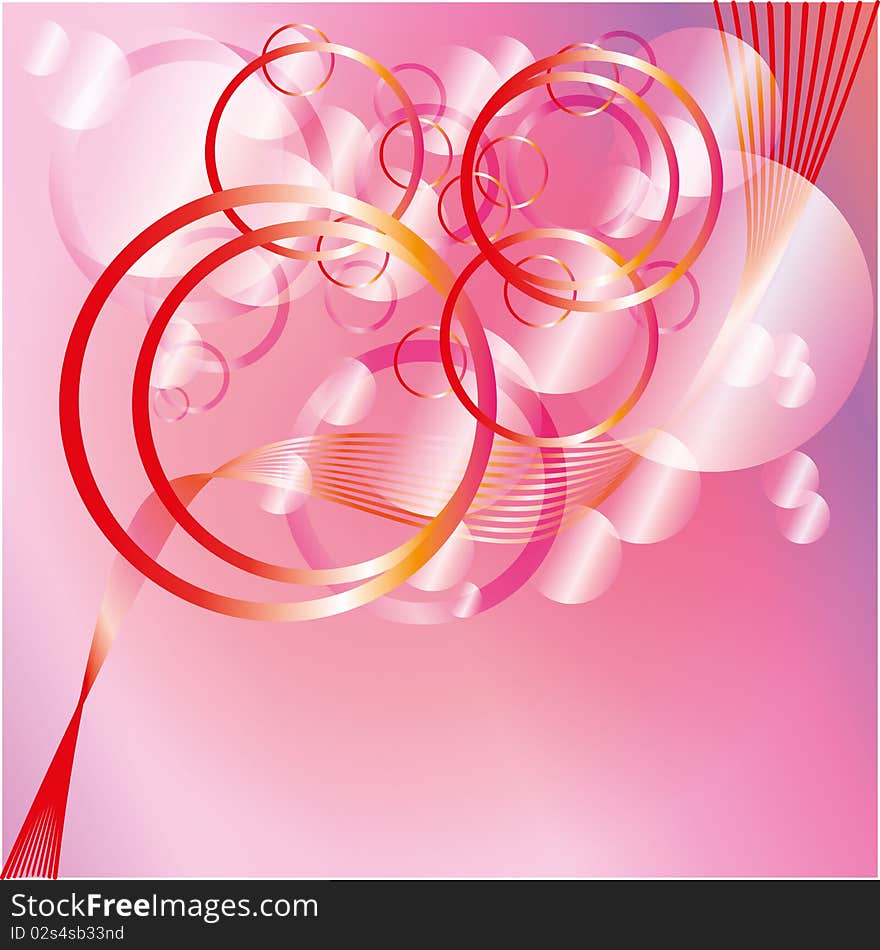 Pink circles background in glamour style