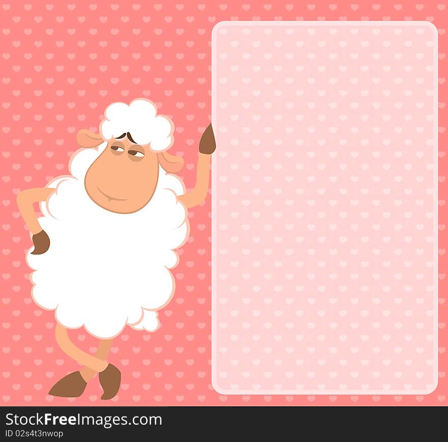 Cartoon funny sheep for a design