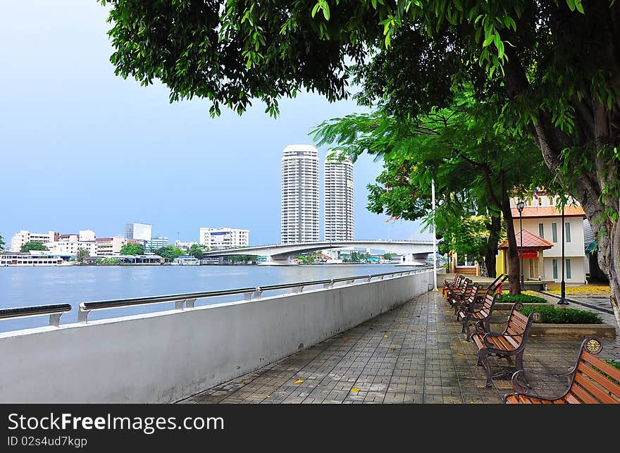 Scenery of Chao Phraya River , Bangkok Thailand