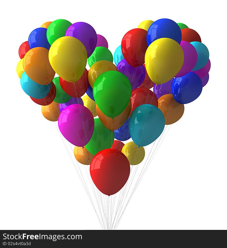 Heart shape with colorful balloons