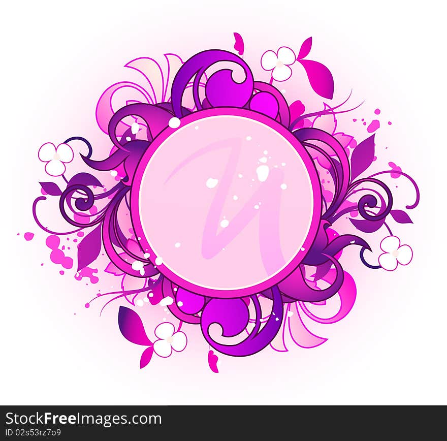 Round frame is decorated design elements