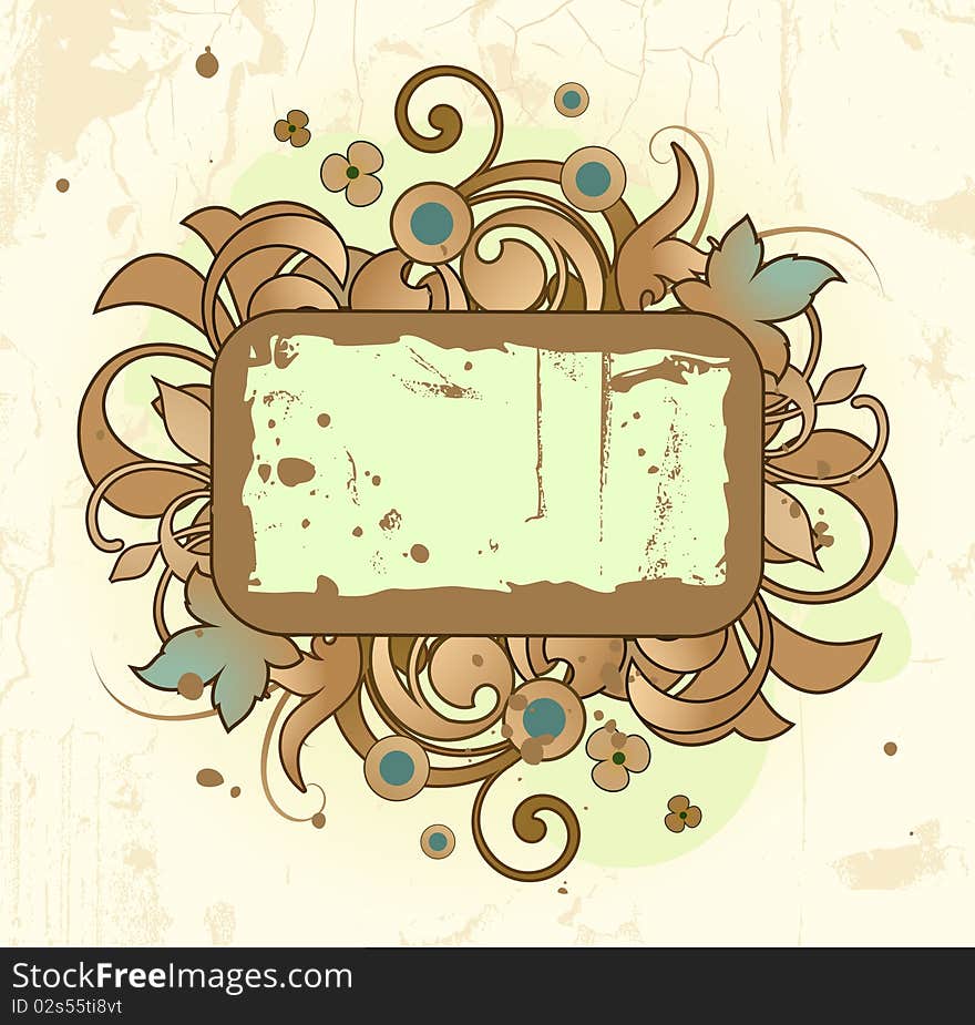 Retro frame is decorated design elements