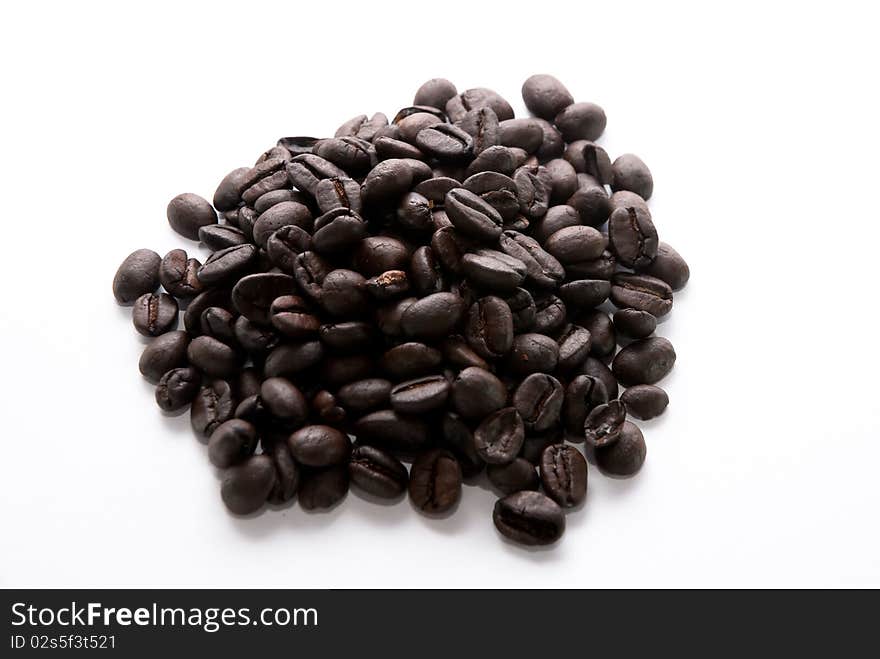 Coffee from north of Thailand on white background