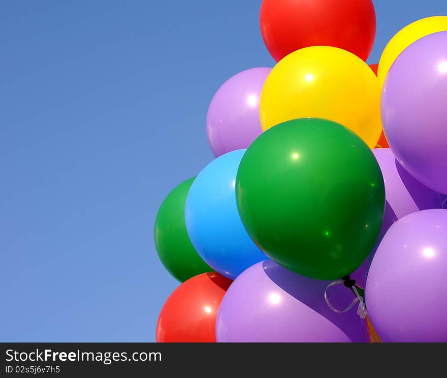 Multicolored balloons in the city festival