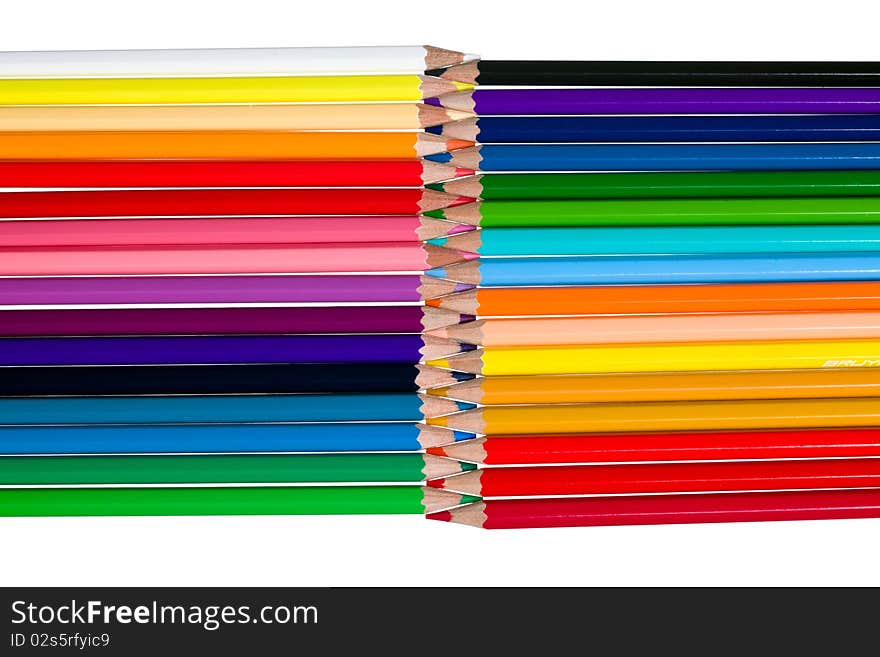 Color pencils isolated on white background