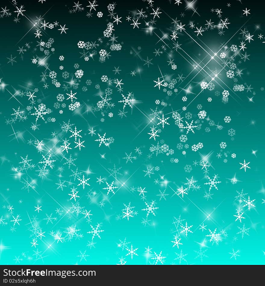 Beautiful background with nice snowflakes