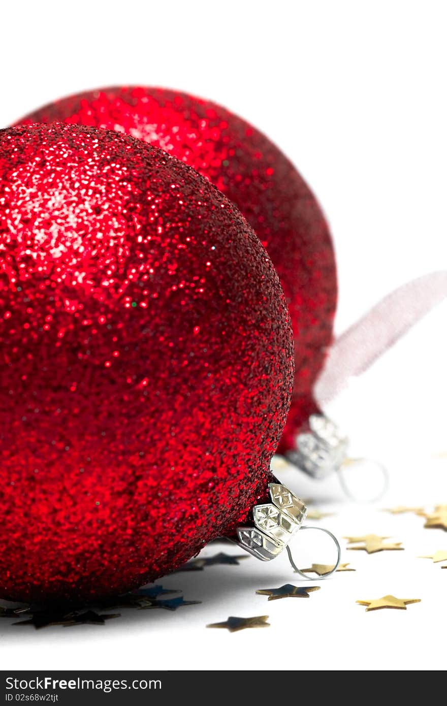 Christmas decoration balls with ribbon