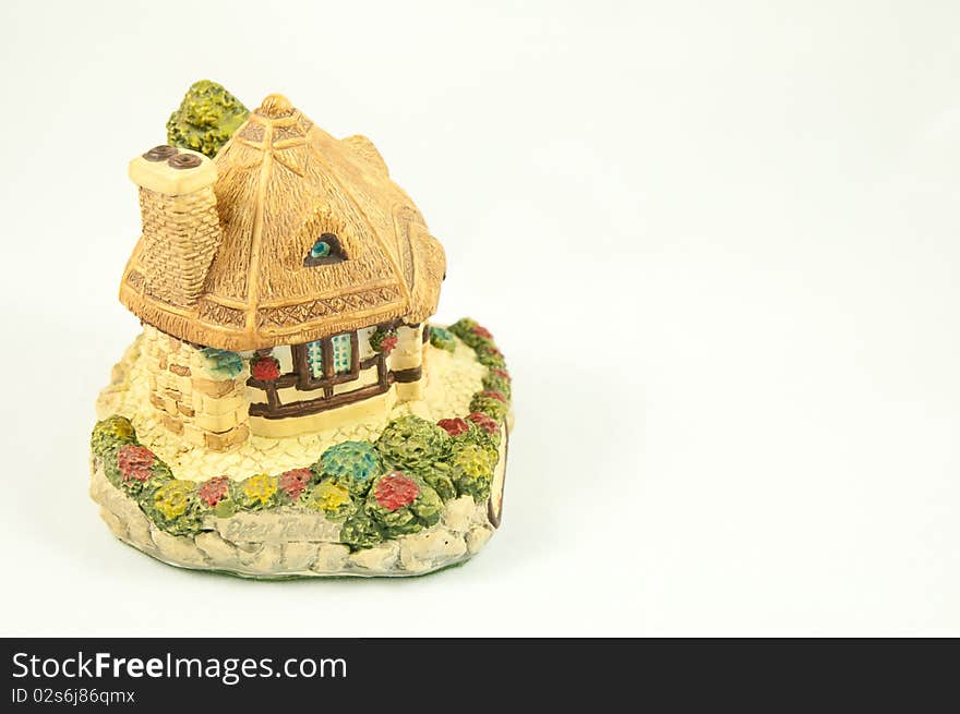 Small house model is made by plaster.