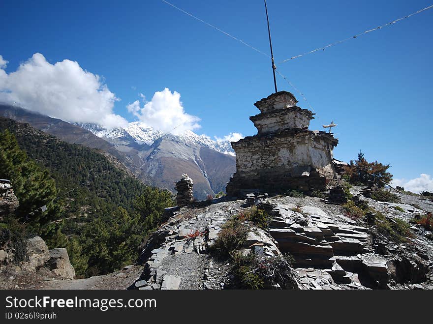 The around Annapurna trek in Nepal. The around Annapurna trek in Nepal