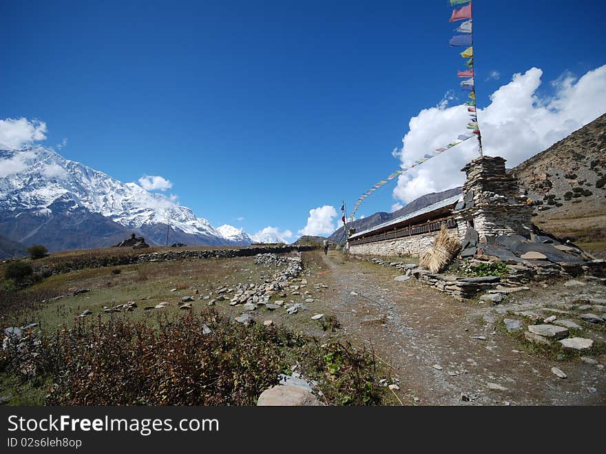 The around Annapurna trek in Nepal. The around Annapurna trek in Nepal