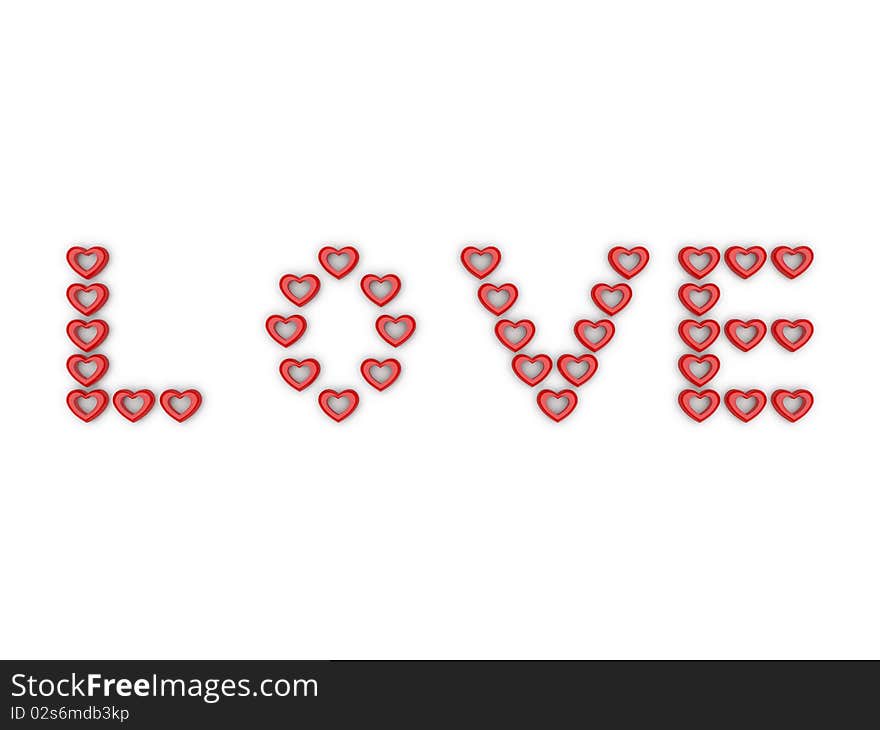 Word love on white background. Word love on white background