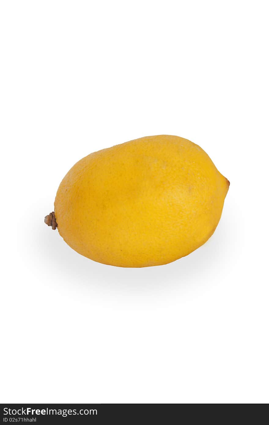 Whole lemon isolated on a white background.