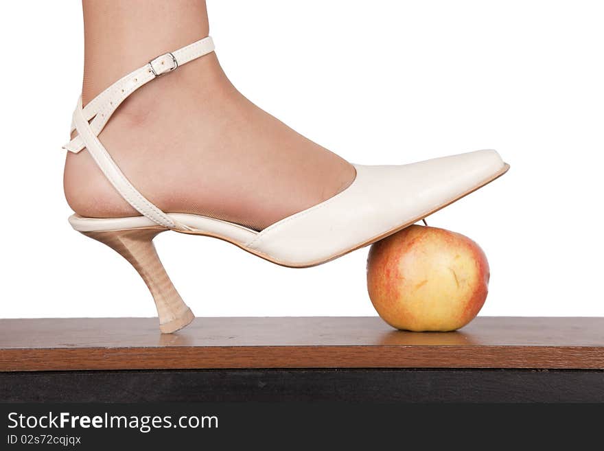 Sexy foot and  apple