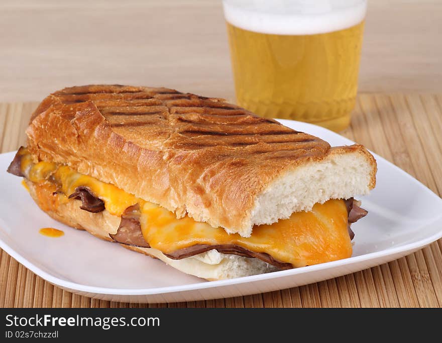 Cheese and Roast Beef Sandwich