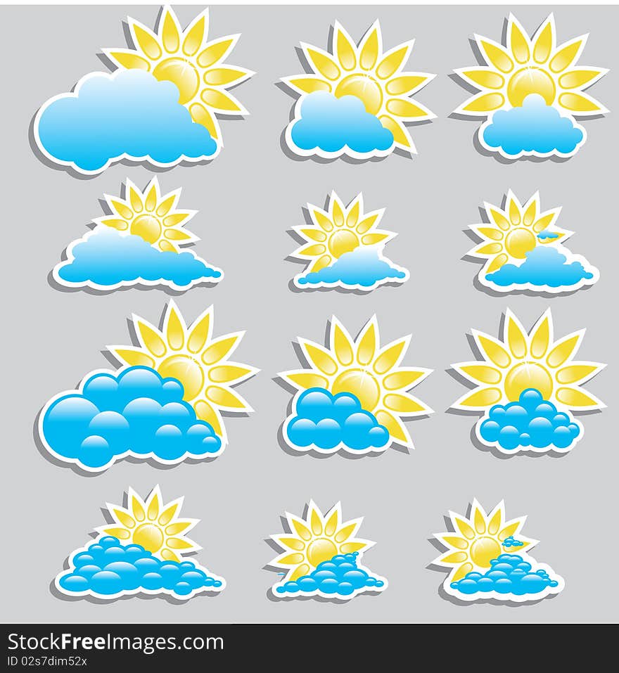 Universal icons clouds - Set  (Weather)