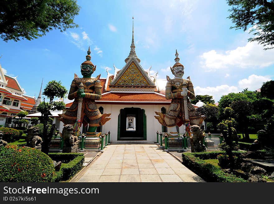 Thai stone giant watch in temple. Thai stone giant watch in temple.