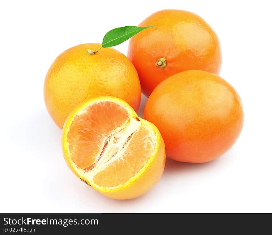 Tangerines  With Leaves