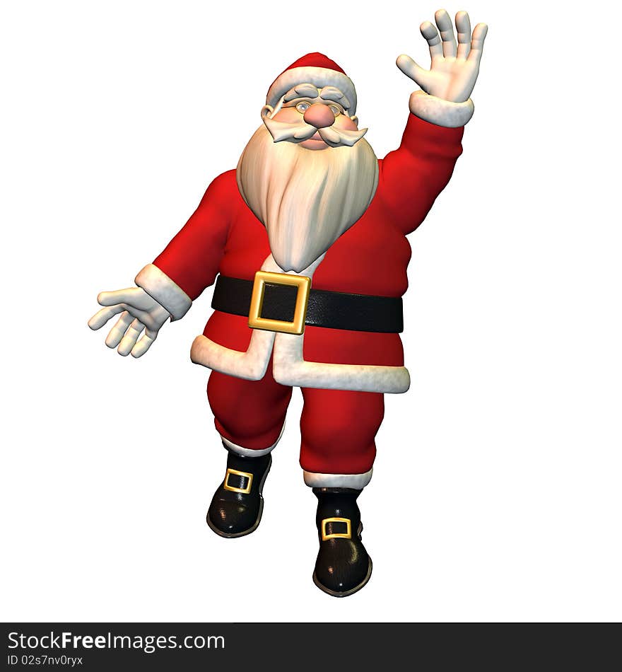 3d rendering of Santa Claus in greeting pose as illustration. 3d rendering of Santa Claus in greeting pose as illustration