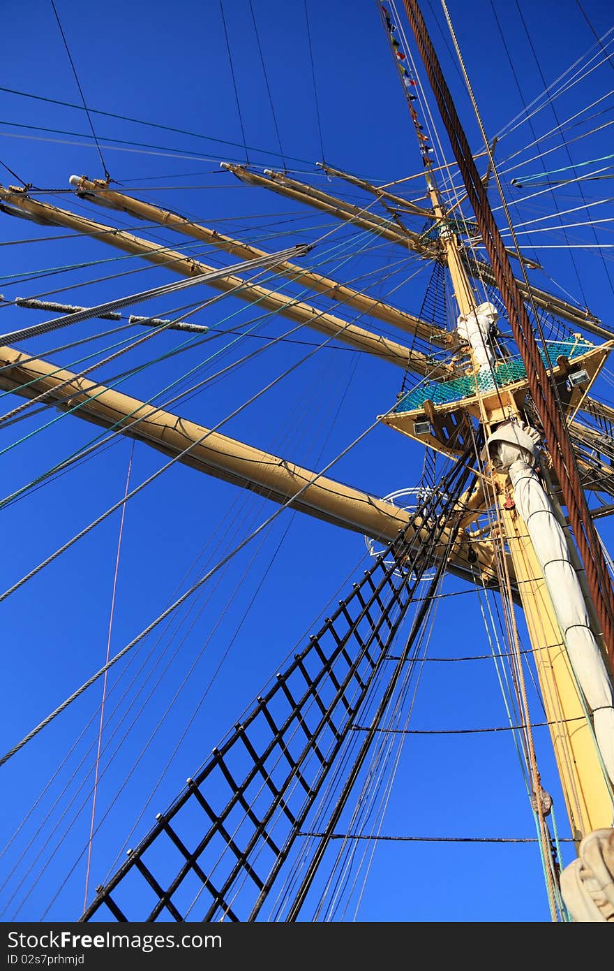 Ship tackles, Rigging on a old frigate