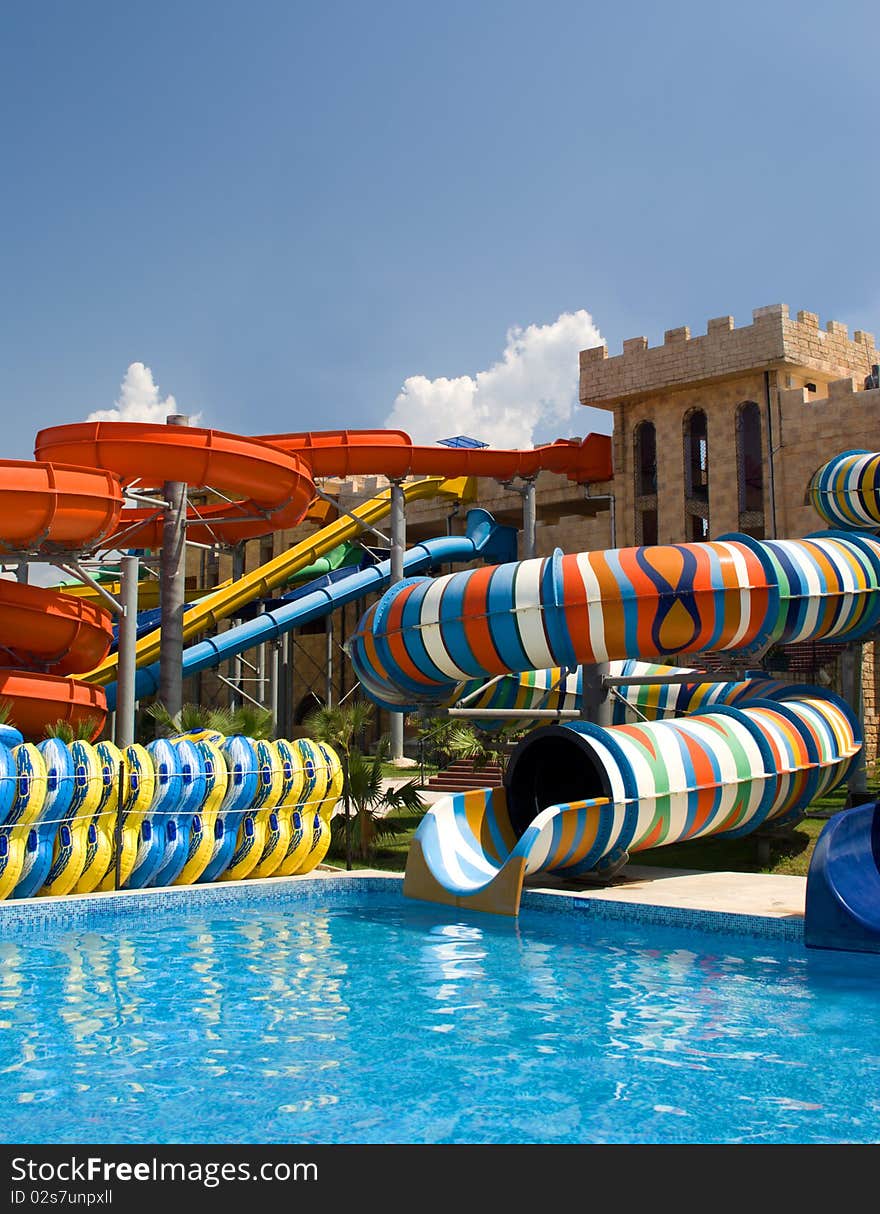 Aqua park in the open air