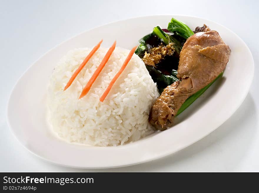 Steamed Garlic Chicken And Rice