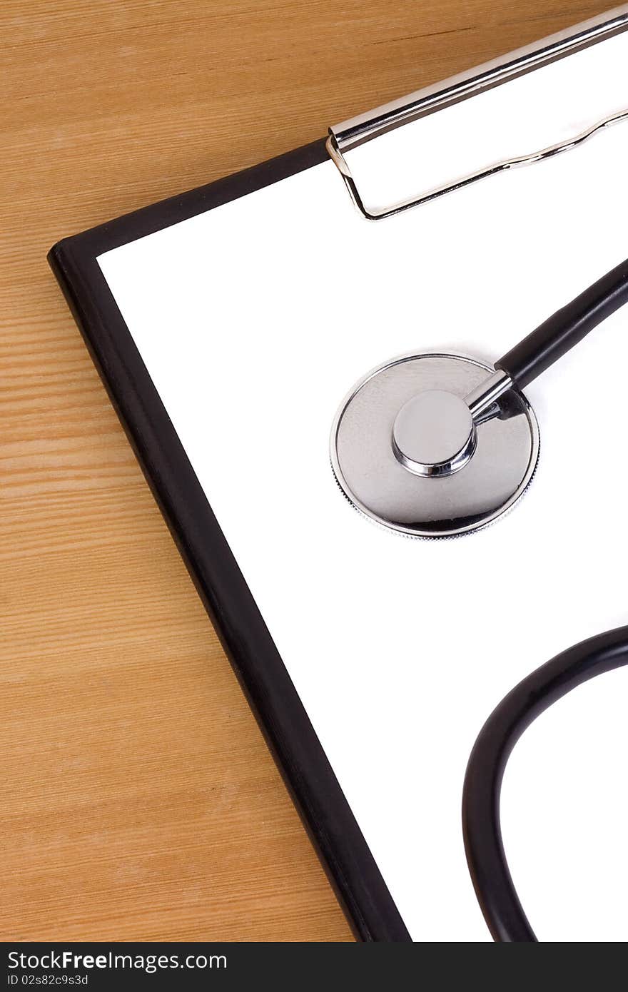 Image of stethoscope and blank