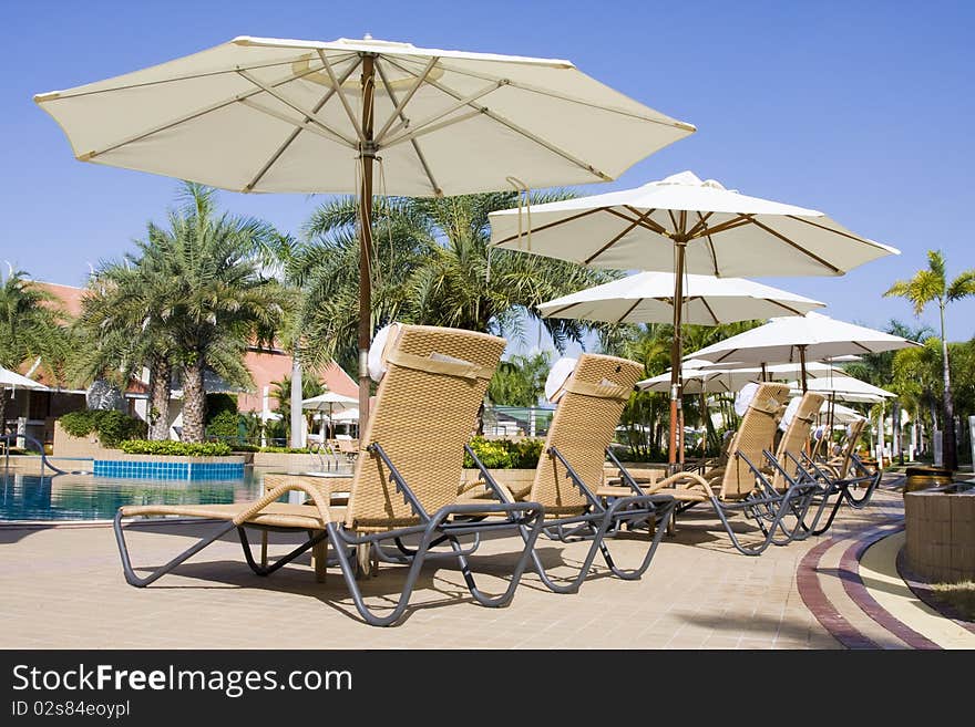 Beautiful swimming pool at an Asian resort. Beautiful swimming pool at an Asian resort