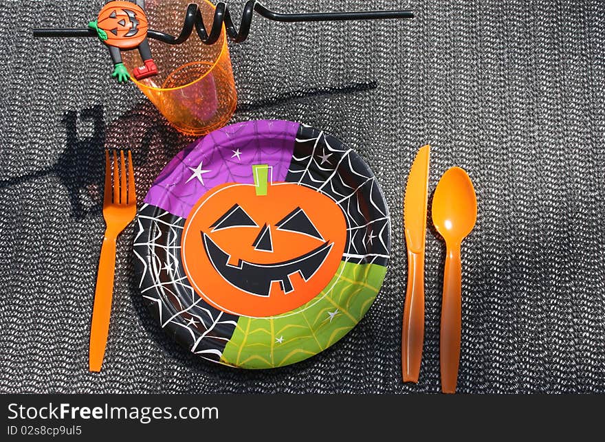 Colorful Halloween decoration on table for Halloween. Colorful Halloween decoration on table for Halloween