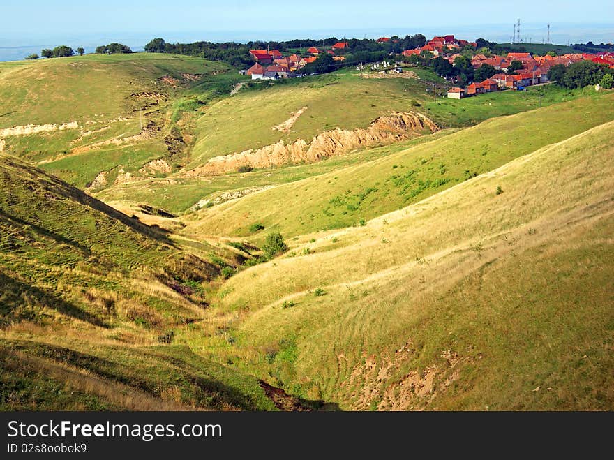 Village on mountain roof