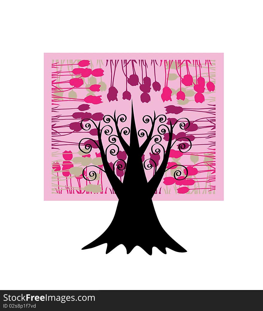 Abstract floral tree