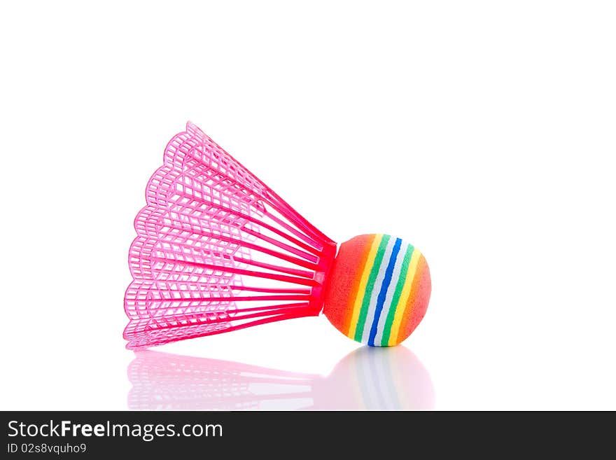 A colorful shuttlecock